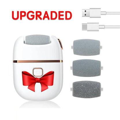 Rechargeable Electric Foot File & Callus Remover – 3 Grinding Heads, Pedicure Tool for Dead, Hard & Cracked Skin