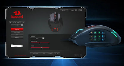 Redragon M908 RGB Gaming Mouse – 12400 DPI, 18 Programmable Buttons, USB Wired