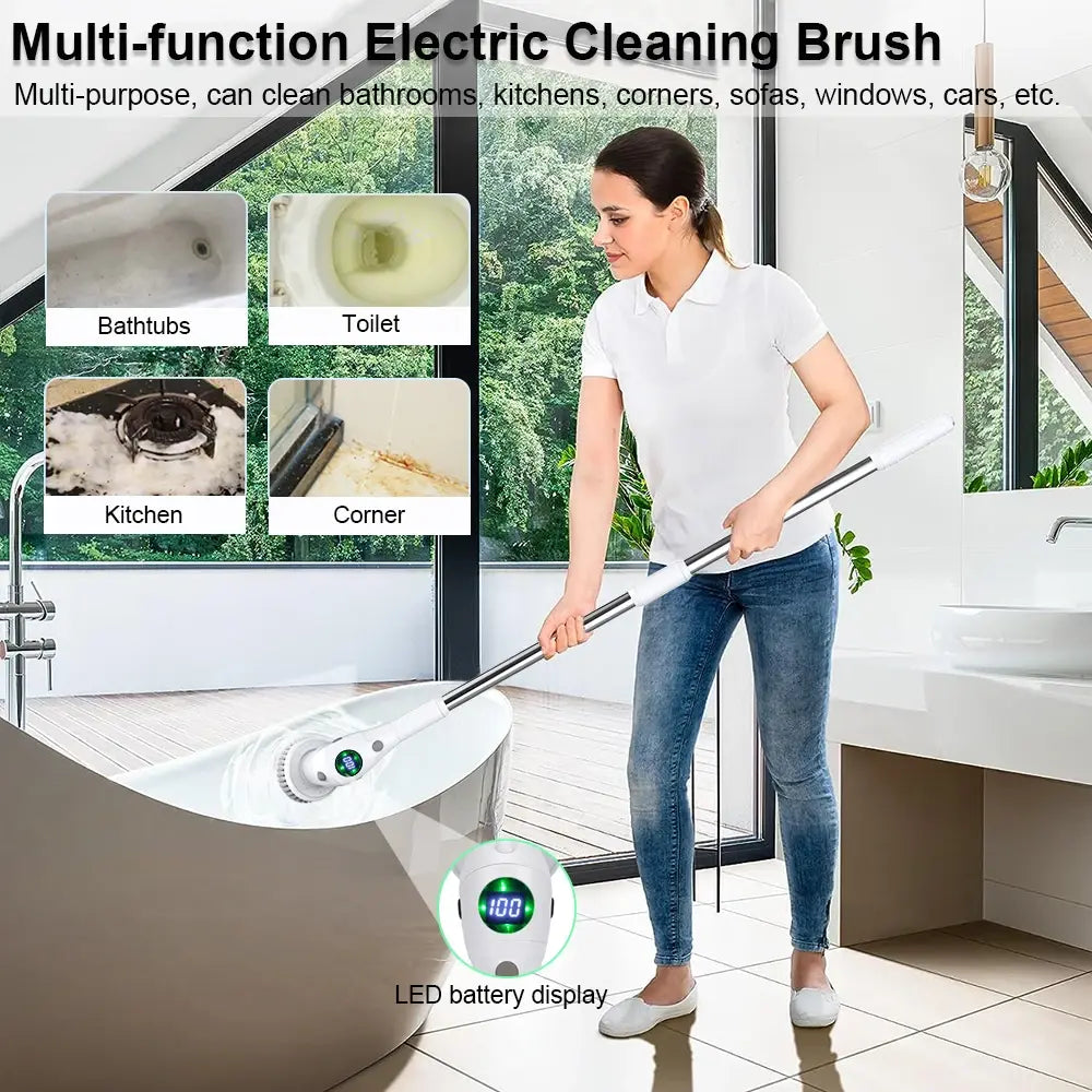 R.E.D. Shopping household cleaning brush set with multi-purpose scrubbing tools for kitchen, bathroom, and home cleaning tasks.