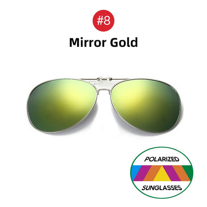 VIVIBEE oversized pilot clip-on sunglasses with polarized lenses, black frame, and silver accents, designed for stylish eye protection.