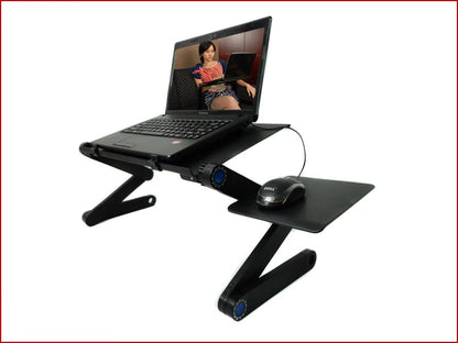 Adjustable Laptop Desk Stand with Cooling Fan – Ergonomic Lapdesk for Bed & Sofa