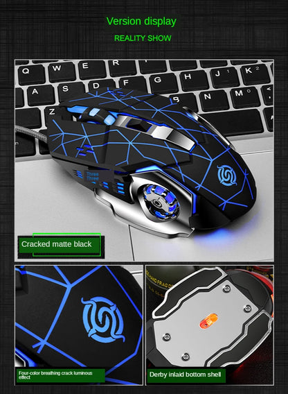 YTOM Viper Q5 Wired Gaming Mouse – 6 Buttons, 4-Grade DPI 1200–3200, Ambidextrous, CE Certified