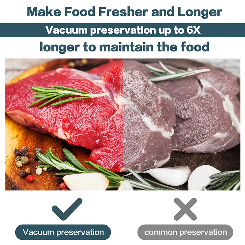 SEATAO vacuum food storage bags by R.E.D. Shopping, long rolls in various sizes for vacuum sealing and fresh food preservation