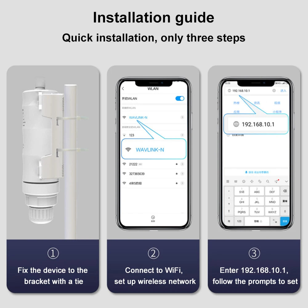 Wavlink AC1200 Outdoor WiFi Router / AP / Repeater | Dual Band 2.4G+5G | PoE | High Gain Antenna