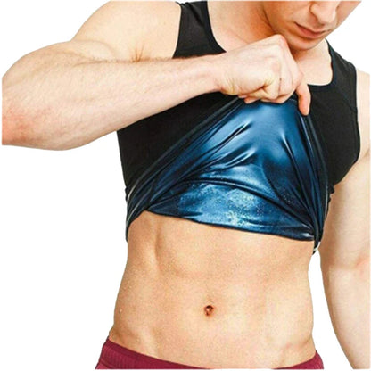 R.E.D. Shopping neoprene sweat sauna vest, a slimming waist trainer and body shaper for men and women, worn as activewear.