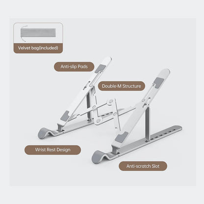 Orico Foldable Aluminum Laptop Stand – 7 Angles, MacBook & Tablets