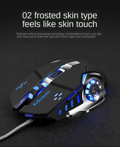 YTOM Viper Q5 Wired Gaming Mouse – 6 Buttons, 4-Grade DPI 1200–3200, Ambidextrous, CE Certified
