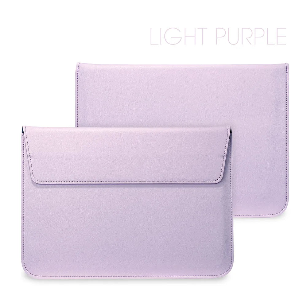 PU Leather Laptop Sleeve Case – 11" to 16.2" | MacBook Air Pro, Notebook Bag | Multiple Colors