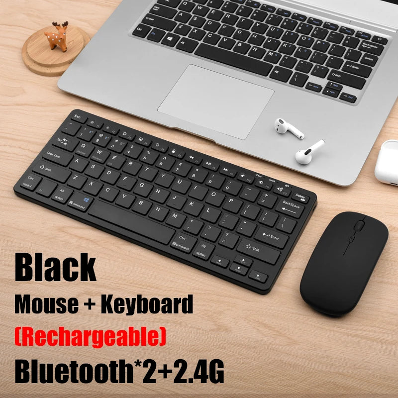 Wireless Bluetooth 5.0 & 2.4G Mini Multimedia Keyboard — For Laptop, PC, TV, iPad, MacBook