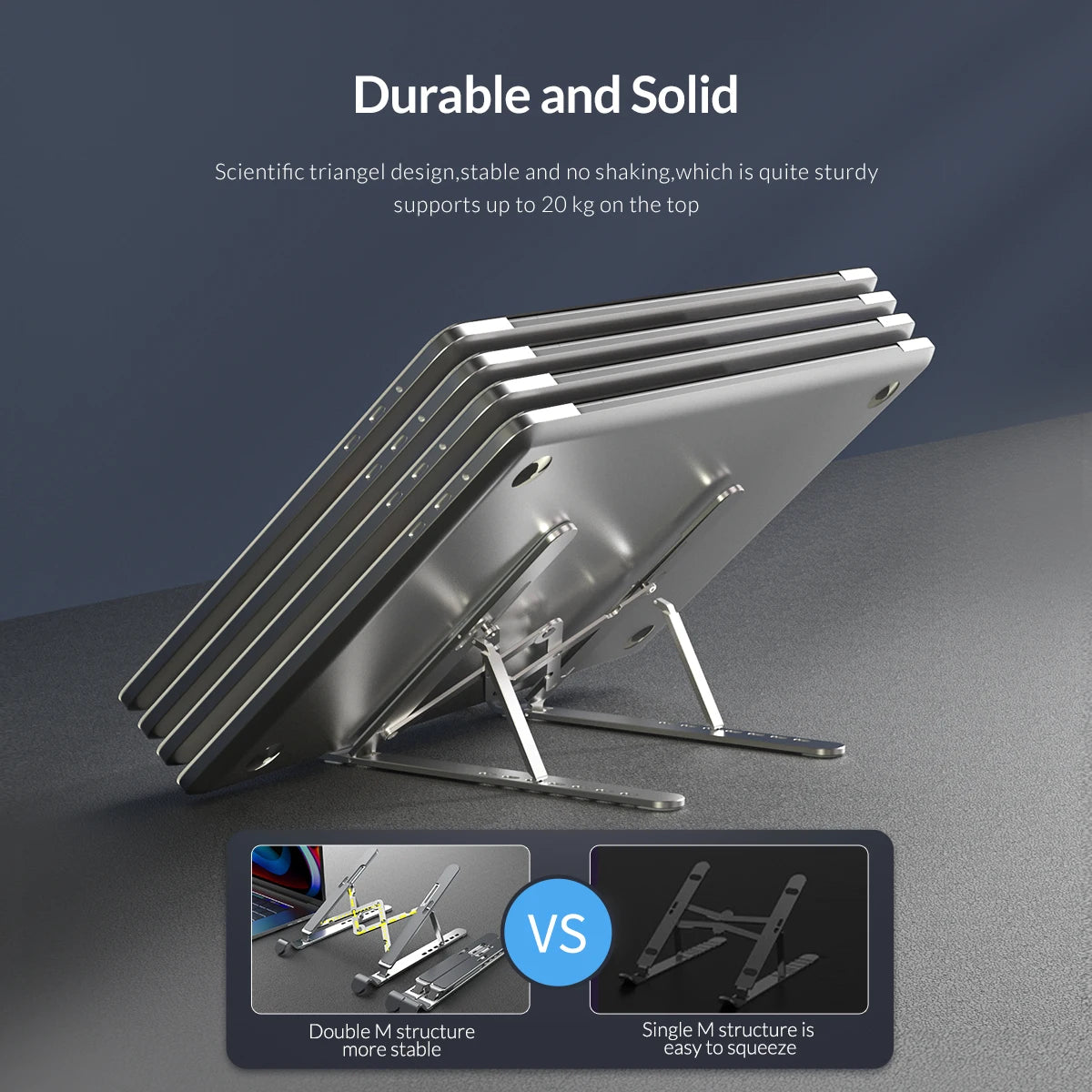 Orico Foldable Aluminum Laptop Stand – 7 Angles, MacBook & Tablets