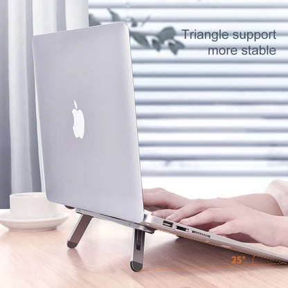 Oatsbasf Laptop Stand – Foldable Mini Riser, Cooling Mount for MacBook Air/Pro, iPad, Dell, Lenovo, Xiaomi