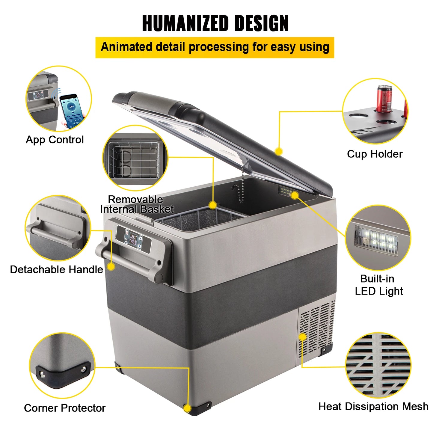 SucceBuy Portable Car Refrigerator & Freezer | 20–55L | DC 12V/24V & AC 110-240V | EU Stock