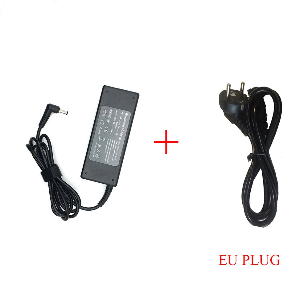 19V 4.74A 90W Laptop Charger for ASUS, Toshiba & Lenovo — 5.5x2.5mm Adapter