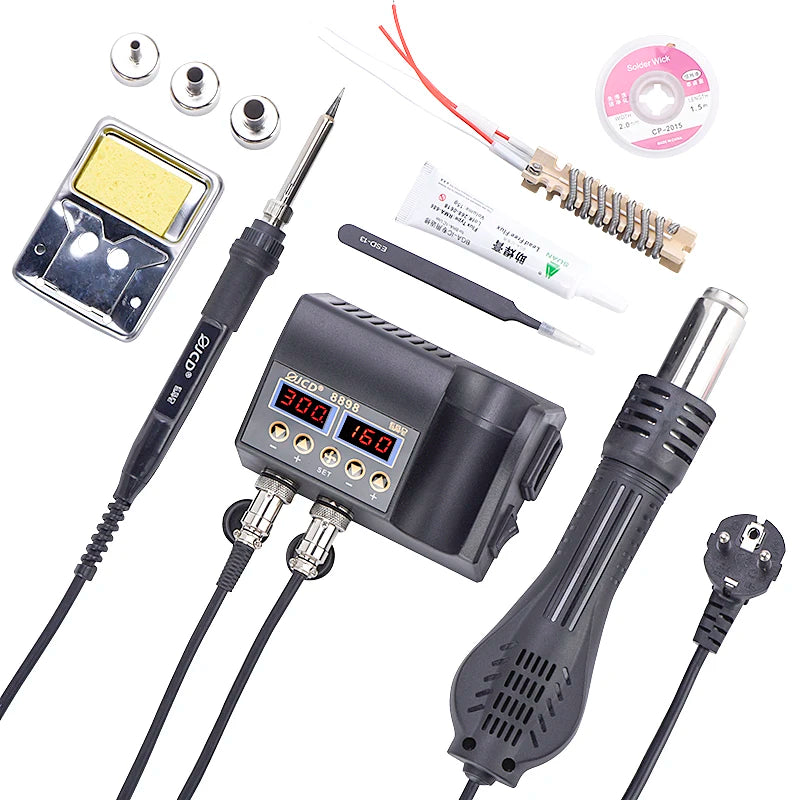 2-in-1 750W Soldering & Rework Station – LCD Digital Display