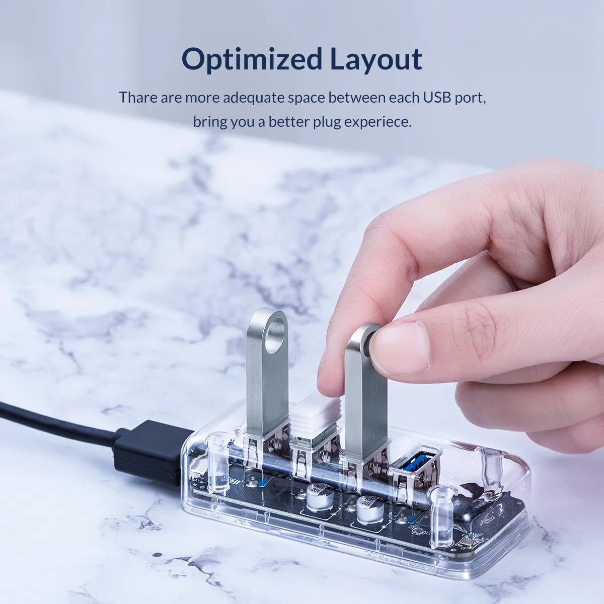 ORICO USB 3.0 Hub – 4 & 7 Port Splitter, Ultra-Slim, OTG, 5Gbps | MacBook & PC Compatible