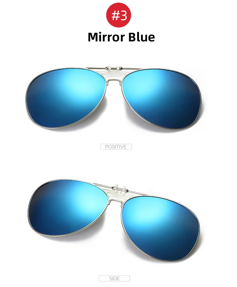 VIVIBEE oversized pilot flip-up clip-on sunglasses with polarized lenses, R.E.D. Shopping eyewear accessory, stylish and functional.