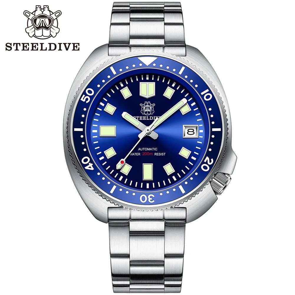 Steeldive SD1970 Automatic Dive Watch – NH35, Sapphire Glass, AR Coating, 200M Waterproof, 6105 Turtle