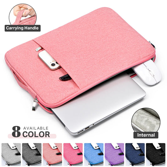 Waterproof Canvas Laptop Sleeve – 11"-15.6", MacBook/Xiaomi/HP, 8 Colors