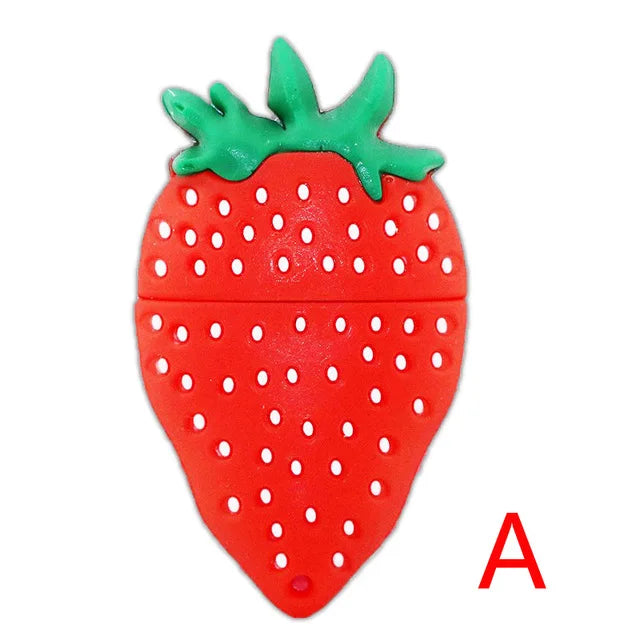 Red creative food and fruit-themed USB flash drive by R.E.D. Shopping, shaped like a fun novelty fruit for computer storage.