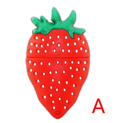 Red creative food and fruit-themed USB flash drive by R.E.D. Shopping, shaped like a fun novelty fruit for computer storage.