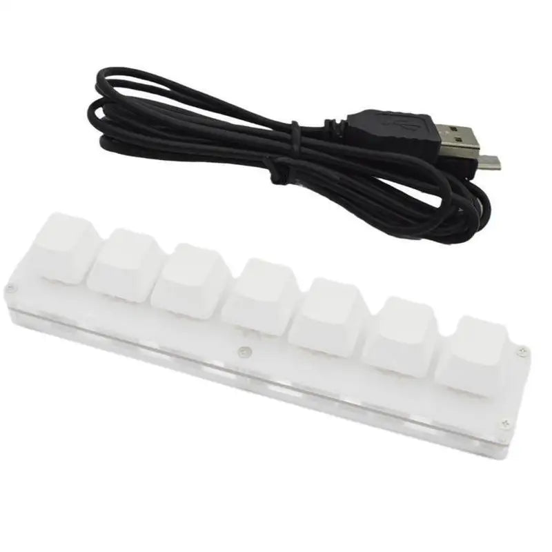 Mini 7-Key Programmable Macro Mechanical Keyboard – USB Wired DIY Macropad for Gaming & Work