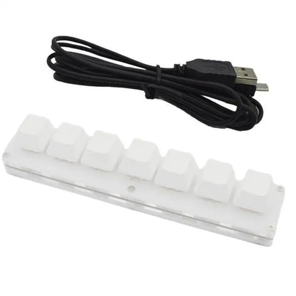 Mini 7-Key Programmable Macro Mechanical Keyboard – USB Wired DIY Macropad for Gaming & Work