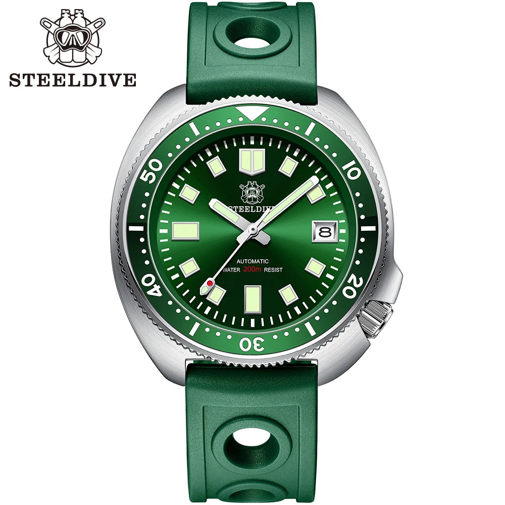 Steeldive SD1970 Automatic Dive Watch – NH35, Sapphire Glass, AR Coating, 200M Waterproof, 6105 Turtle