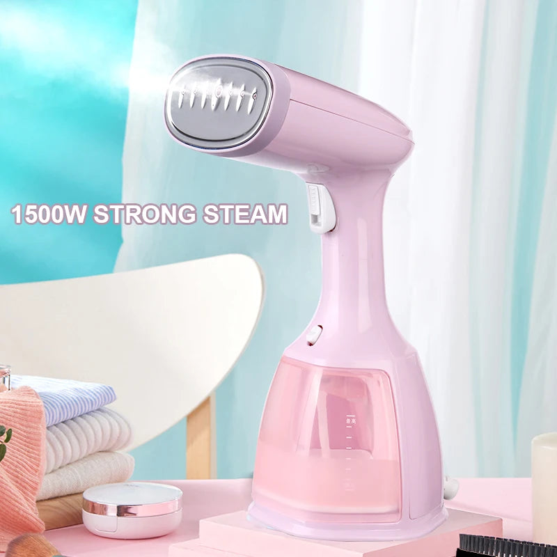 saengQ 1500W Handheld Garment Steamer | Portable Travel Steam Iron | 280ml | Fast Heat | EU Plug | Blue / Violet / Pink