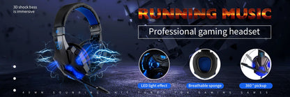 LED Gaming Headset with Microphone – Wired, Bass Stereo for PC, PS4, PS5 & Xbox