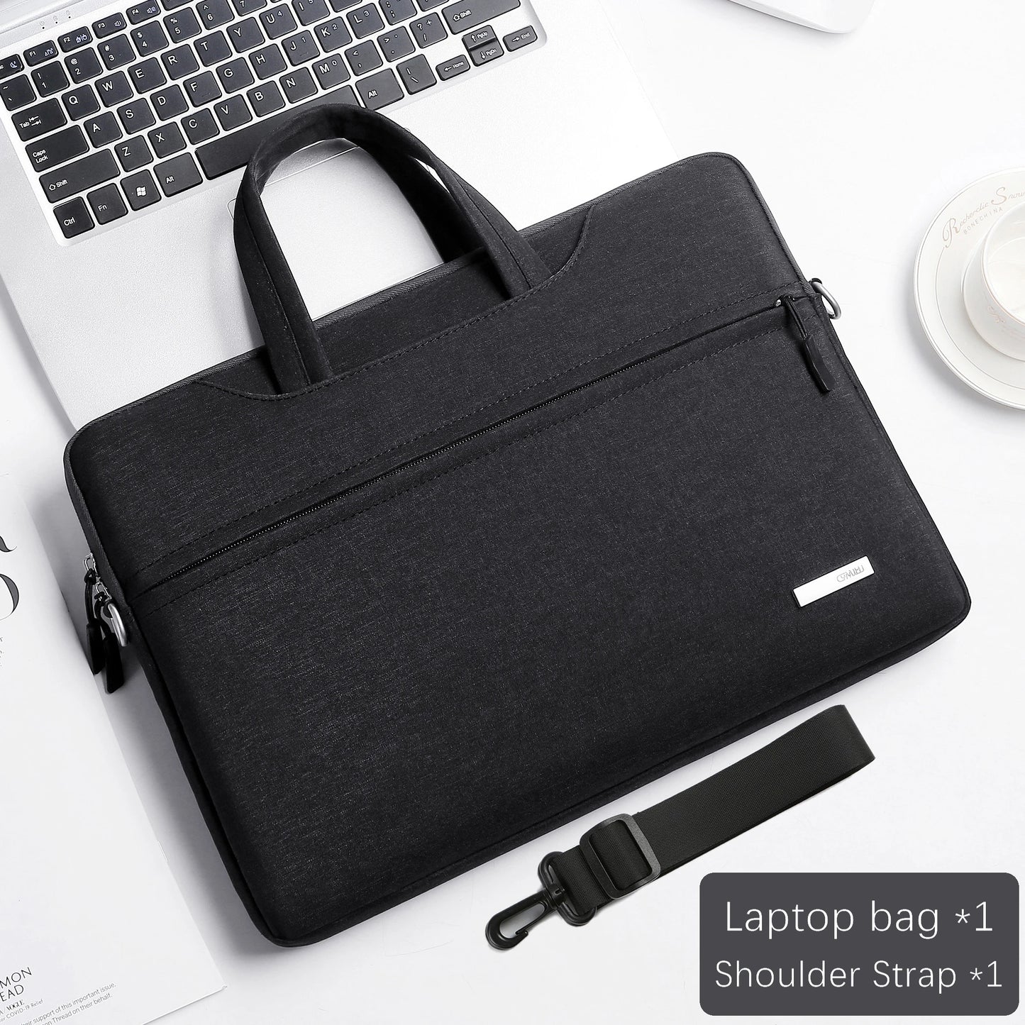 Laptop Shoulder Bag & Sleeve 12–15.6" — Briefcase for MacBook Air/Pro, Lenovo, Dell, Huawei