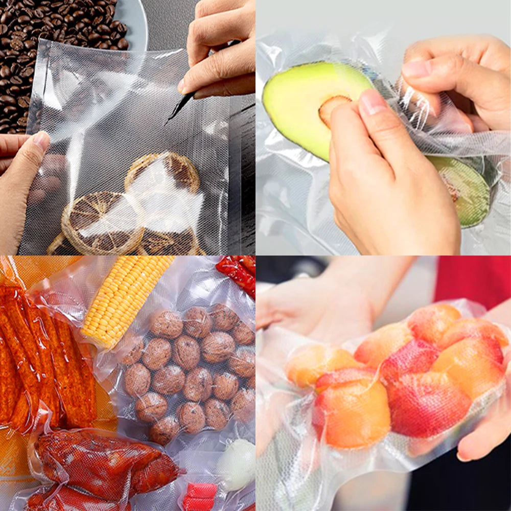 SEATAO vacuum storage bags for food, R.E.D. Shopping, long roll packs in various sizes for vacuum sealing and freshness.