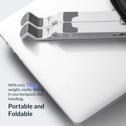 ORICO Foldable Laptop Stand – 7-Angle Adjustable 15°-45°, Carbon Steel, for MacBook & Tablets