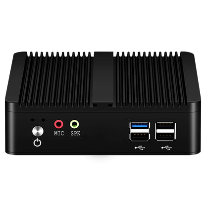 XCY Fanless Mini PC – Intel Celeron J1900, Quad-Core, Gigabit Ethernet, HDMI, VGA, WiFi, Windows/Linux