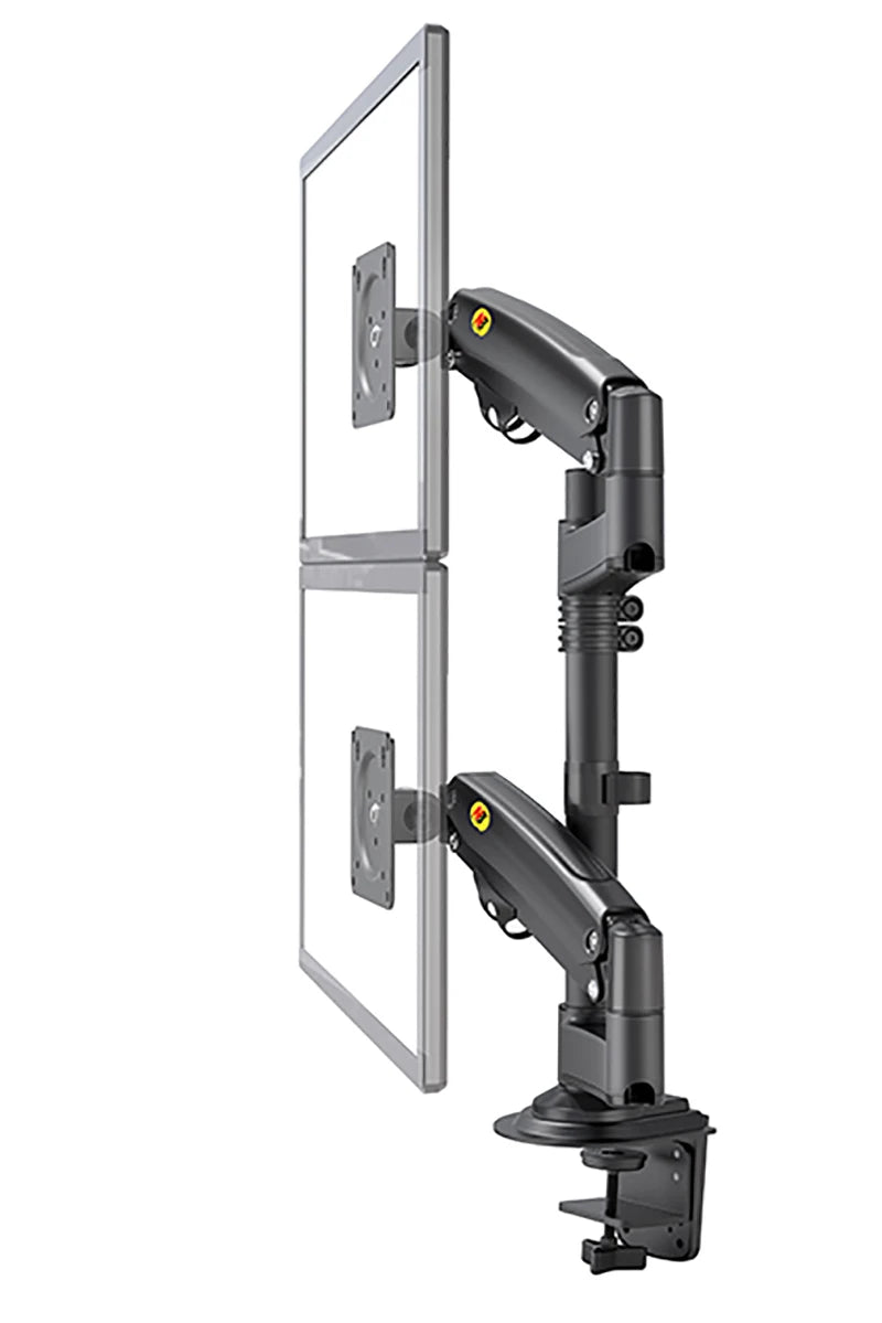 NB H180 Double monitor desk Holder Arm Gas Spring Full Motion 17"-27" LCD TV Mount ergonomic dual arm clamp bracket 2-9kgs each