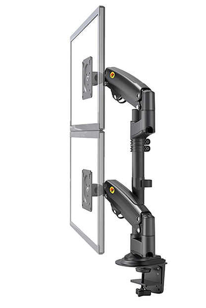 NB H180 Double monitor desk Holder Arm Gas Spring Full Motion 17"-27" LCD TV Mount ergonomic dual arm clamp bracket 2-9kgs each
