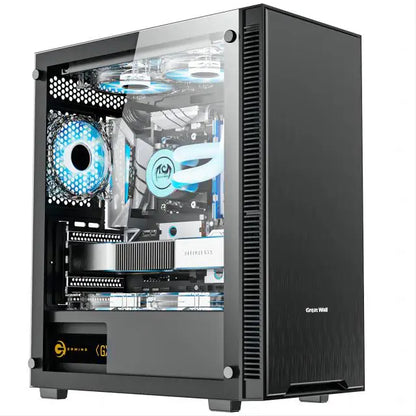 R.E.D. Shopping AOTESIER Gaming PC with Core i7 CPU, 16GB RAM, 256GB SSD, tempered glass case, desktop computer setup