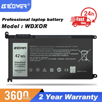 SKOWER Dell Vostro & Inspiron Replacement Battery WDX0R 42Wh — 5468 5471 5568 7368 7460 7472
