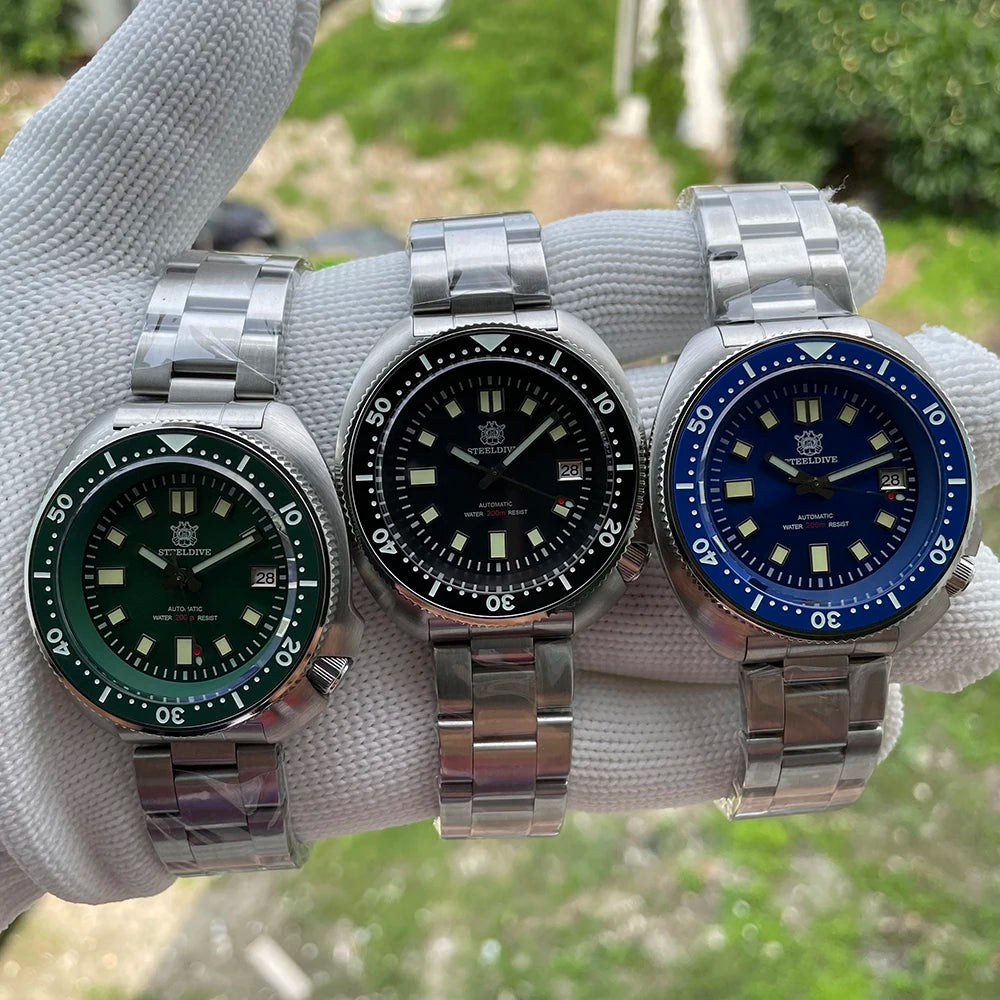 Steeldive SD1970 Automatic Dive Watch – NH35, Sapphire Glass, AR Coating, 200M Waterproof, 6105 Turtle