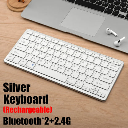 GOOJODOQ Wireless Keyboard – Bluetooth 5.0 & 2.4G, 78 Keys, for Laptop, PC, iPad, MacBook, Android