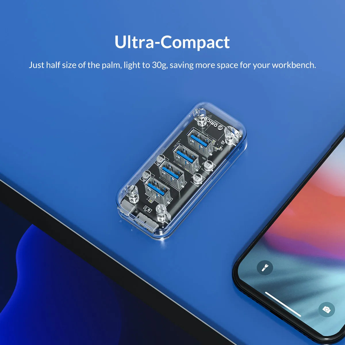 ORICO USB 3.0 Hub – 4 & 7 Port Splitter, Ultra-Slim, OTG, 5Gbps | MacBook & PC Compatible