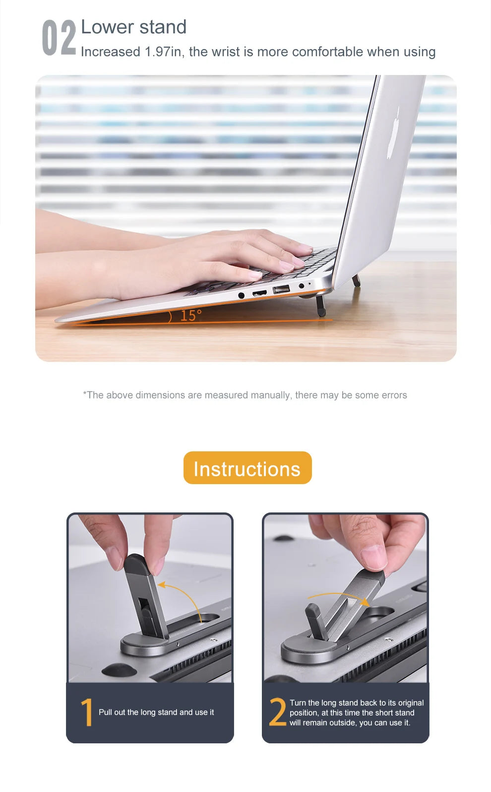 Oatsbasf Laptop Stand – Foldable Mini Riser, Cooling Mount for MacBook Air/Pro, iPad, Dell, Lenovo, Xiaomi