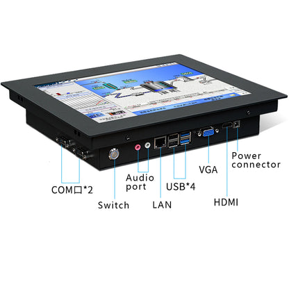 Balahome Industrial All-in-One PC – 10.4"/12.1"/15" Resistive Touch, Intel i5-3337U, 4/8GB RAM, 32GB–1TB SSD, Win 10 Pro