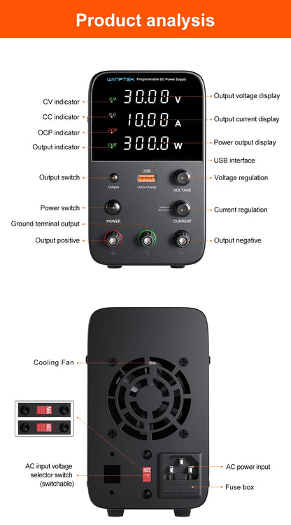 Wanptek Adjustable DC Lab Bench Power Supply