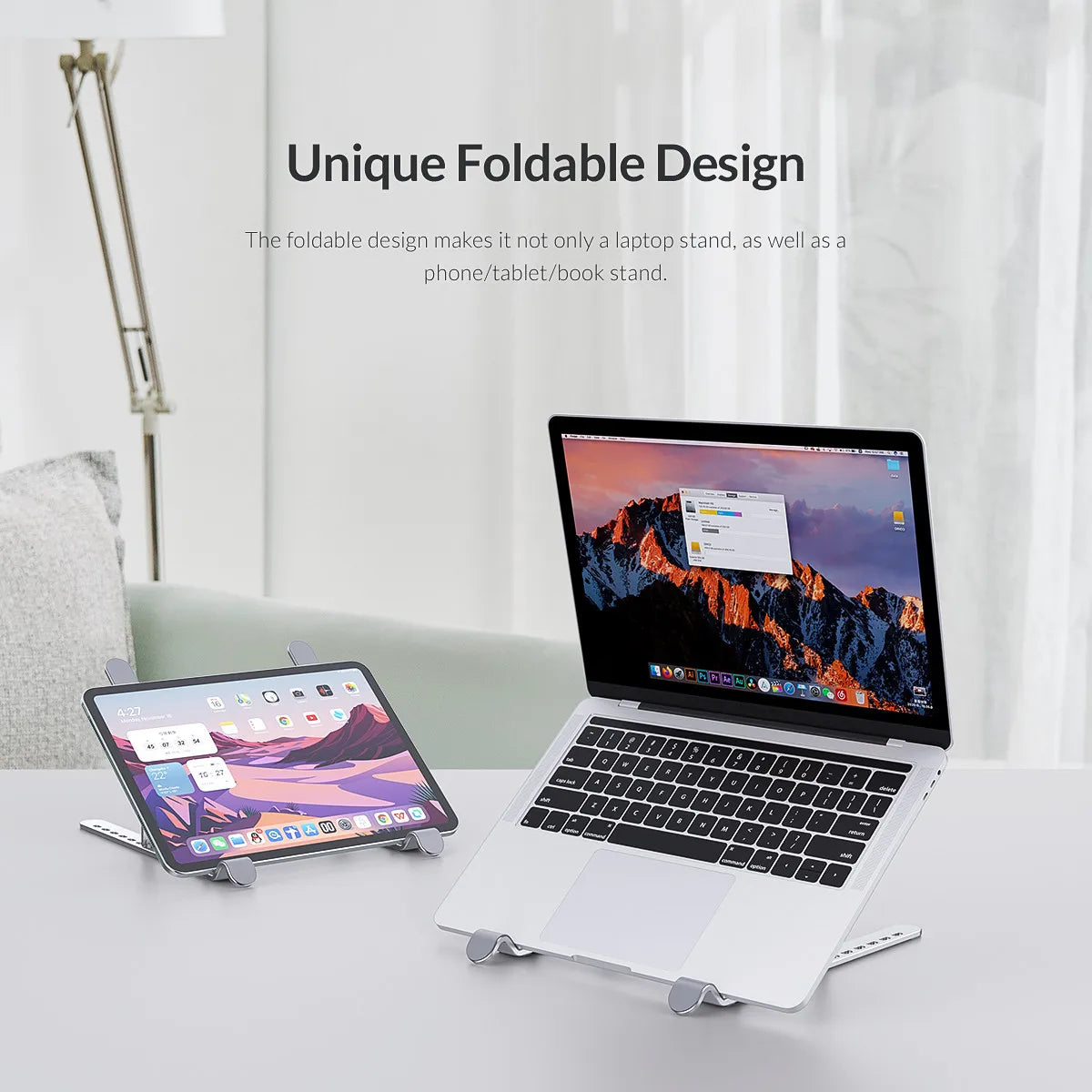 Orico Foldable Aluminum Laptop Stand – 7 Angles, MacBook & Tablets
