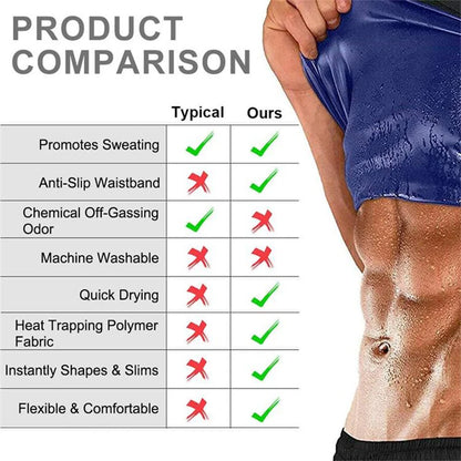 Neoprene sweat sauna vest by R.E.D. Shopping, a waist trainer and slimming body shaper for men and women, shown on a model.