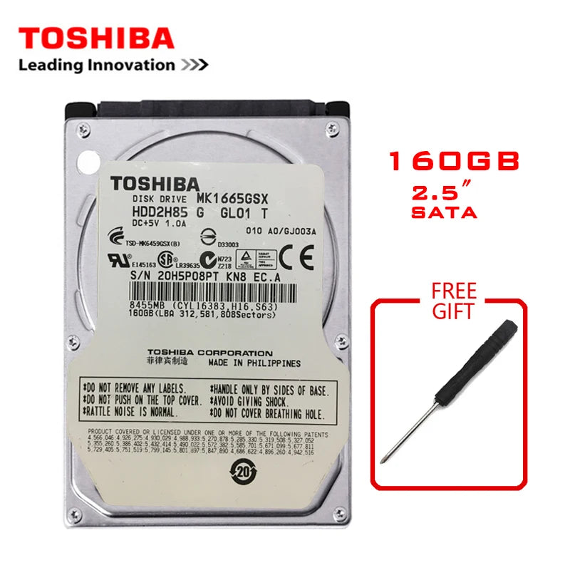 TOSHIBA 2.5" Internal HDD | SATA2 | 80GB to 2TB | 5400–7200RPM | Laptop & Notebook Hard Drive