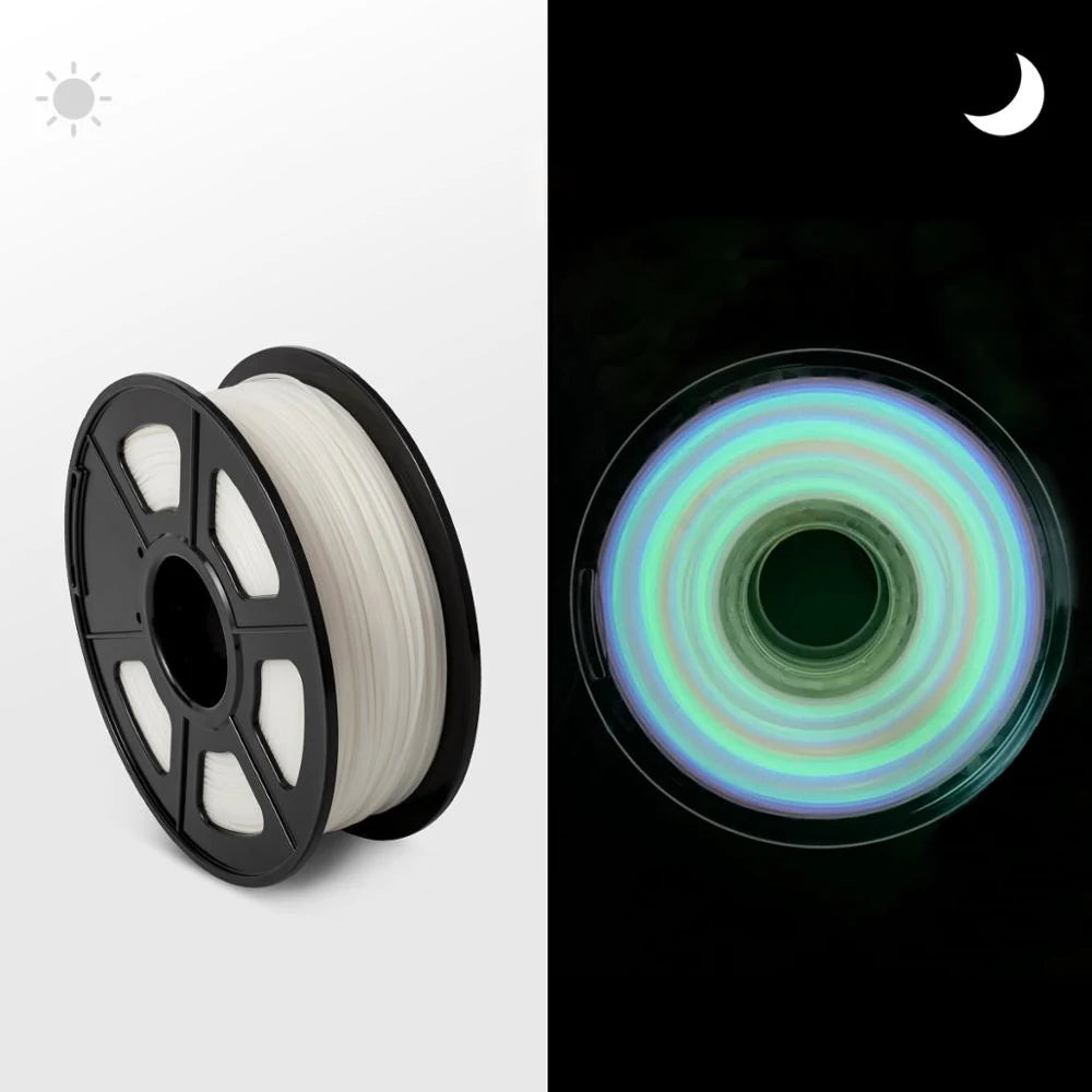 Glow-in-the-Dark PLA Filament – Luminous Purple, Green, Blue & Rainbow, 1.75mm for 3D Printers