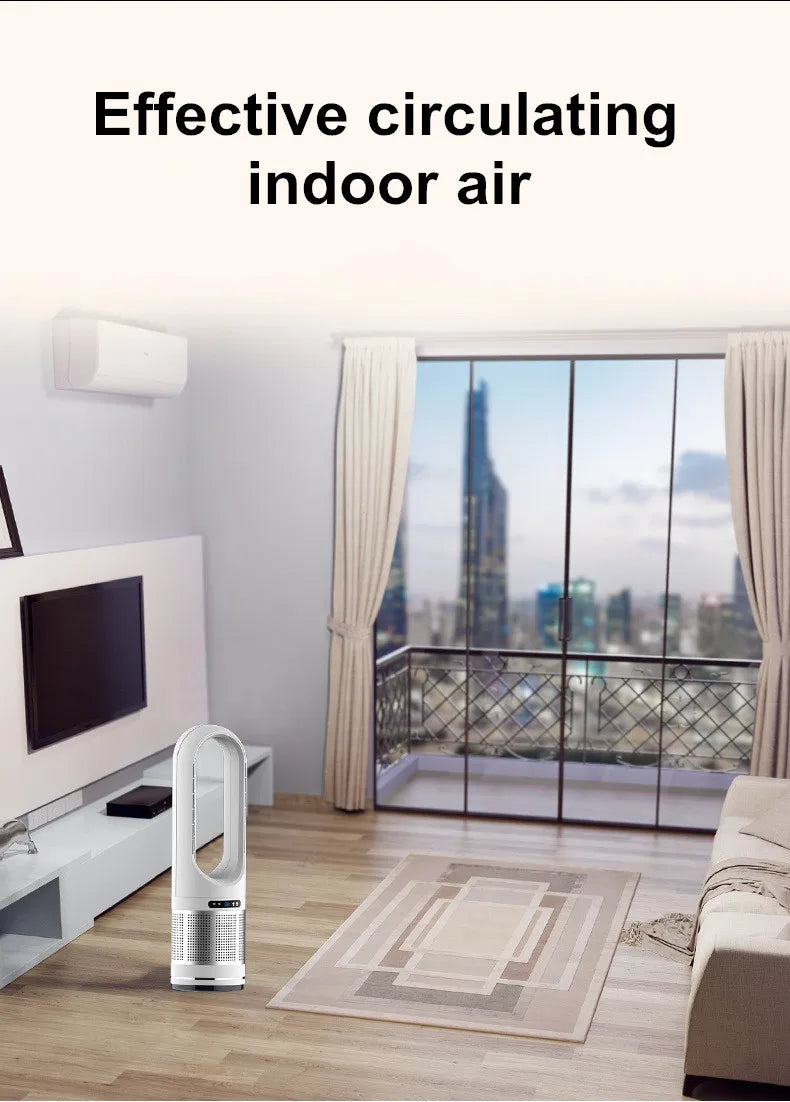 46-Inch Smart Standing Tower Fan – Hot & Cold Wind, Remote Control, Silent Air Circulator