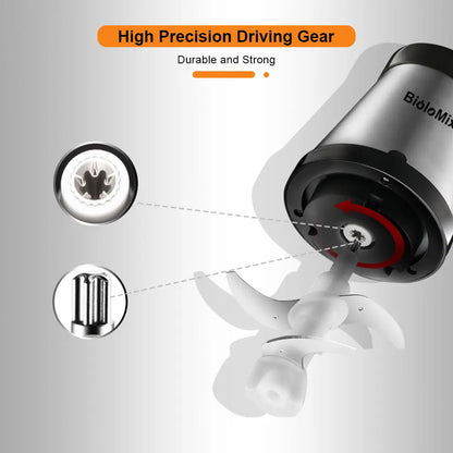 BioloMix 500W Electric Meat Grinder & Food Chopper – 2L Stainless Steel, 2 Speeds, Slicer | 110V / 220V