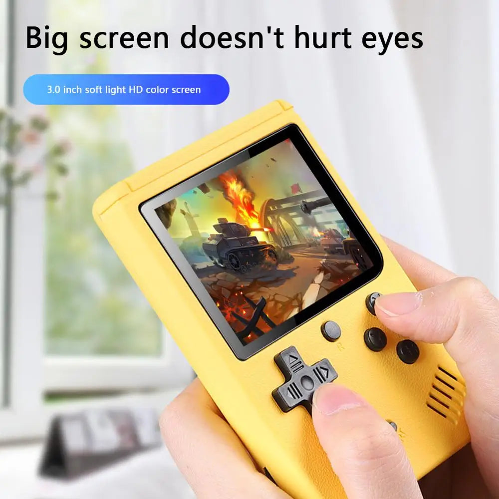 Portable 8-bit retro handheld game console with 3-inch color LCD screen by R.E.D. Shopping, featuring 400 classic games.